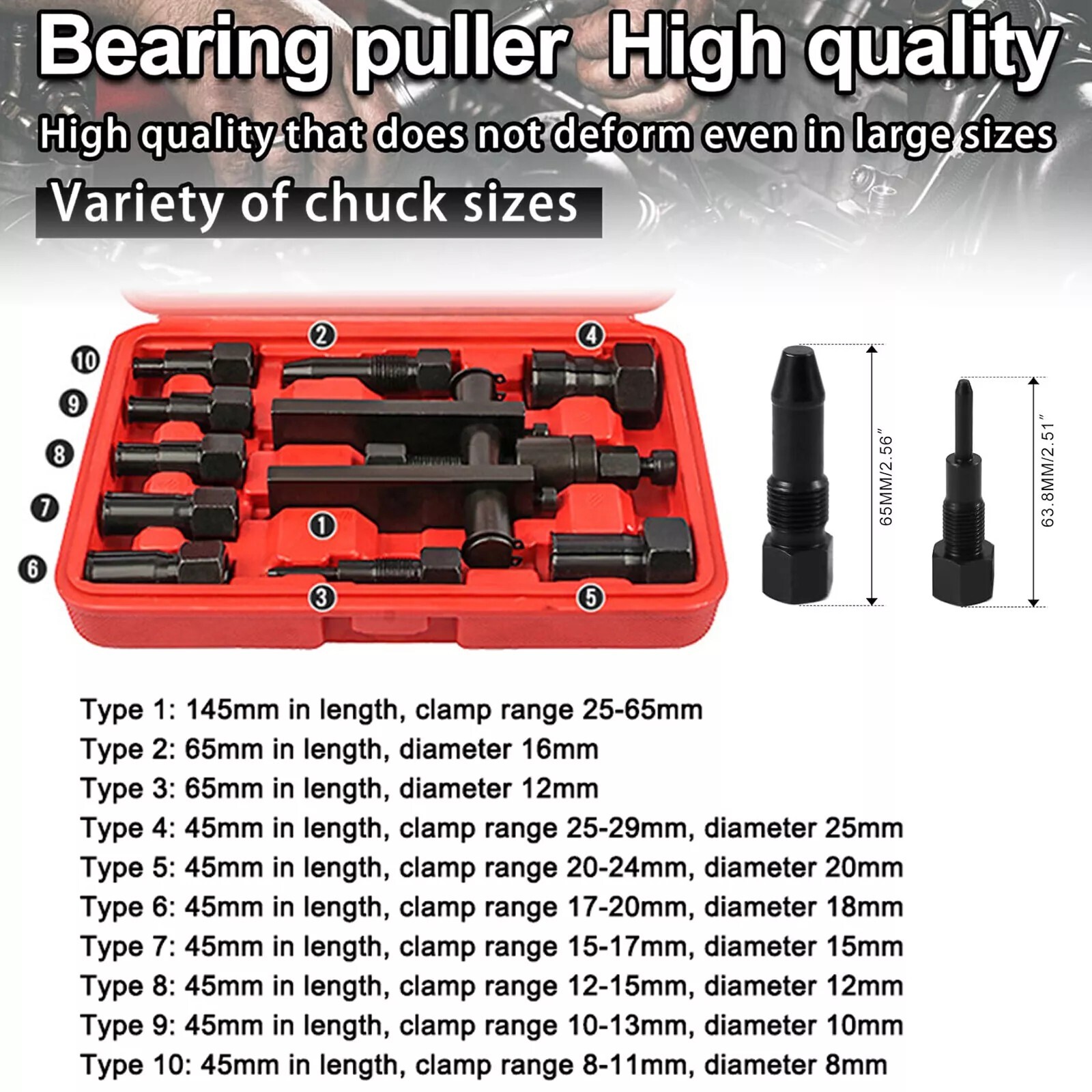 Motorcycle Bearing Puller Kit 8-25MM Motorcycle Inner Bearing Disassembly Tools