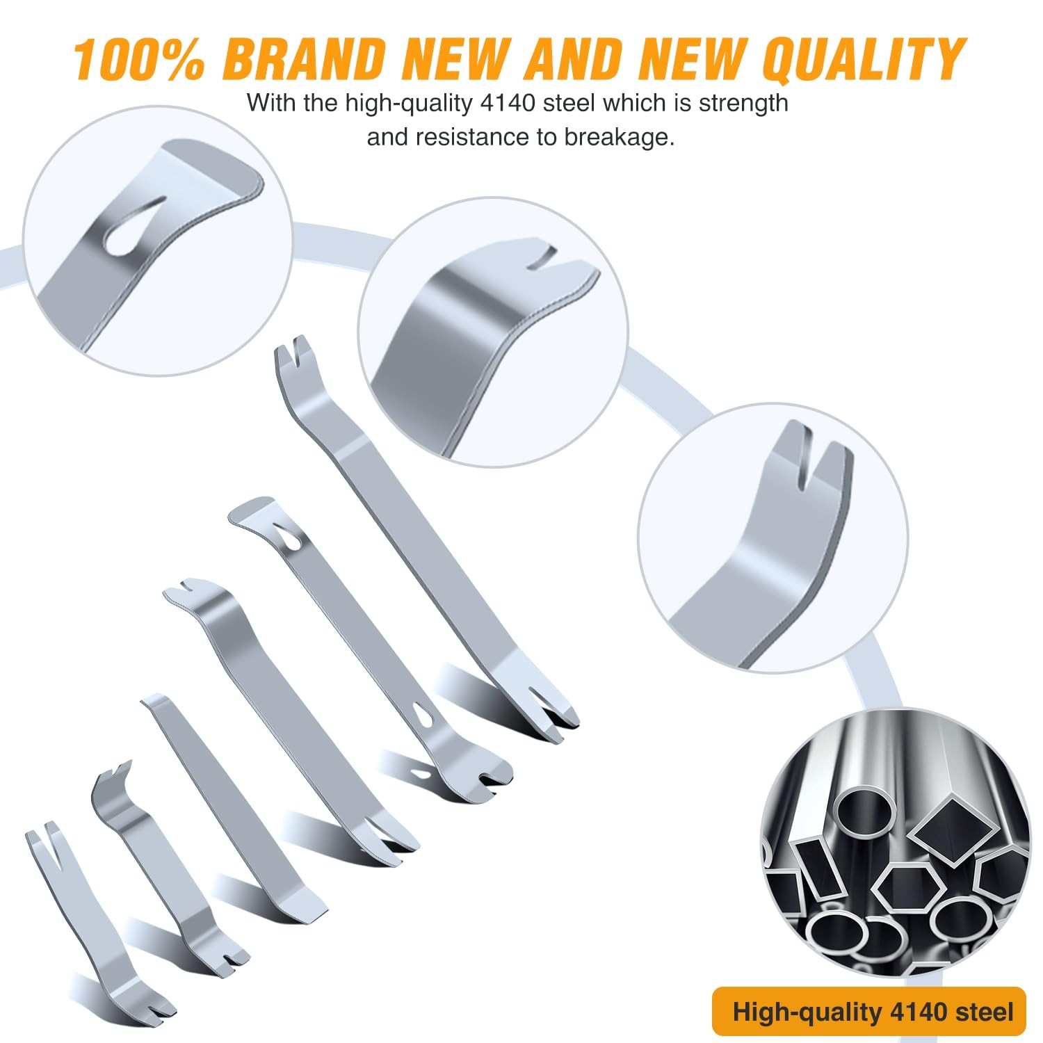 6 Pcs Auto Trim Removal Tool Kit Metal Pry Tool Car Trim Removal Tool Set