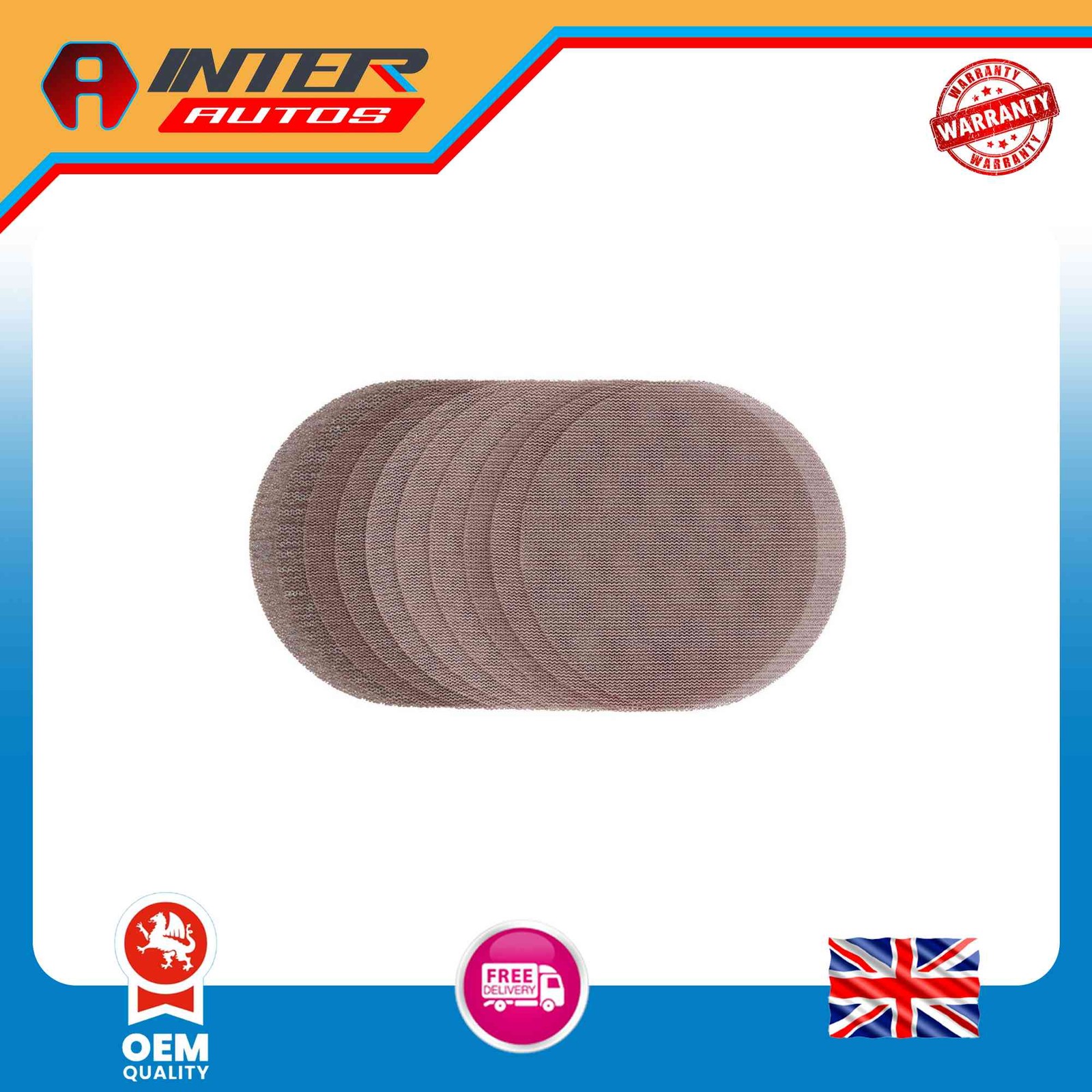 Draper Expert Quality Mesh Sanding Discs, 150mm, Assorted Grit – 80G, 120G, 180G
