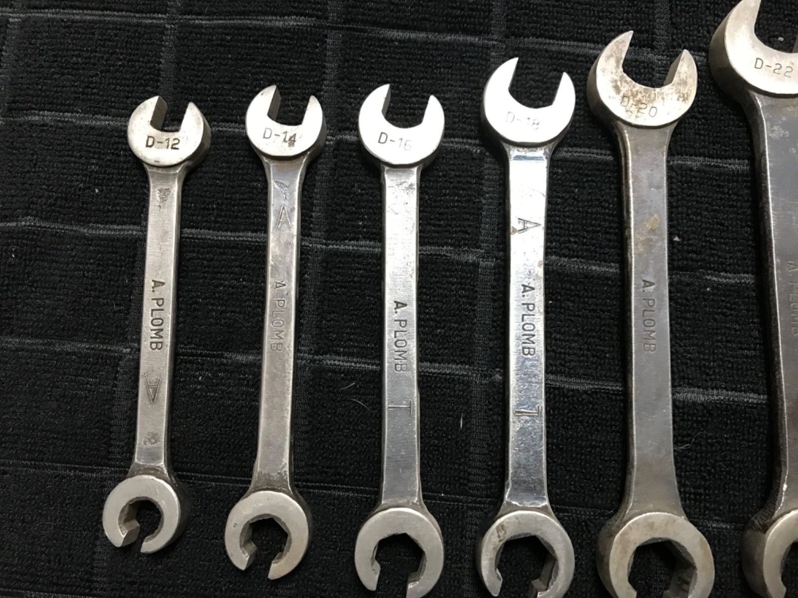 Vtg A. Plomb Calif-Tool Flare Nut Line / Open-End Combination Wrench Set 1920’s