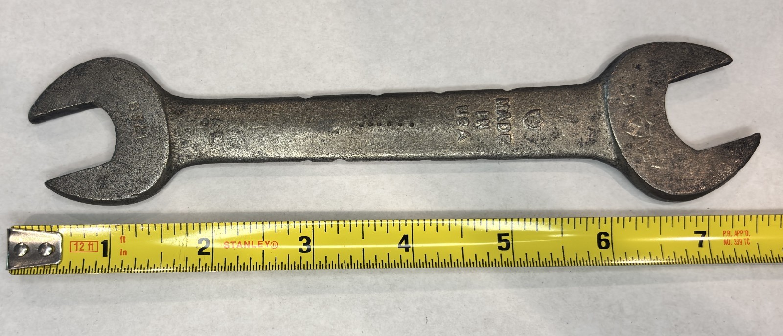 Bonney 7/16″ x 1/2″ SAE (5/8 x 3/4 actual) Open End Wrench #1729 Vintage TW001