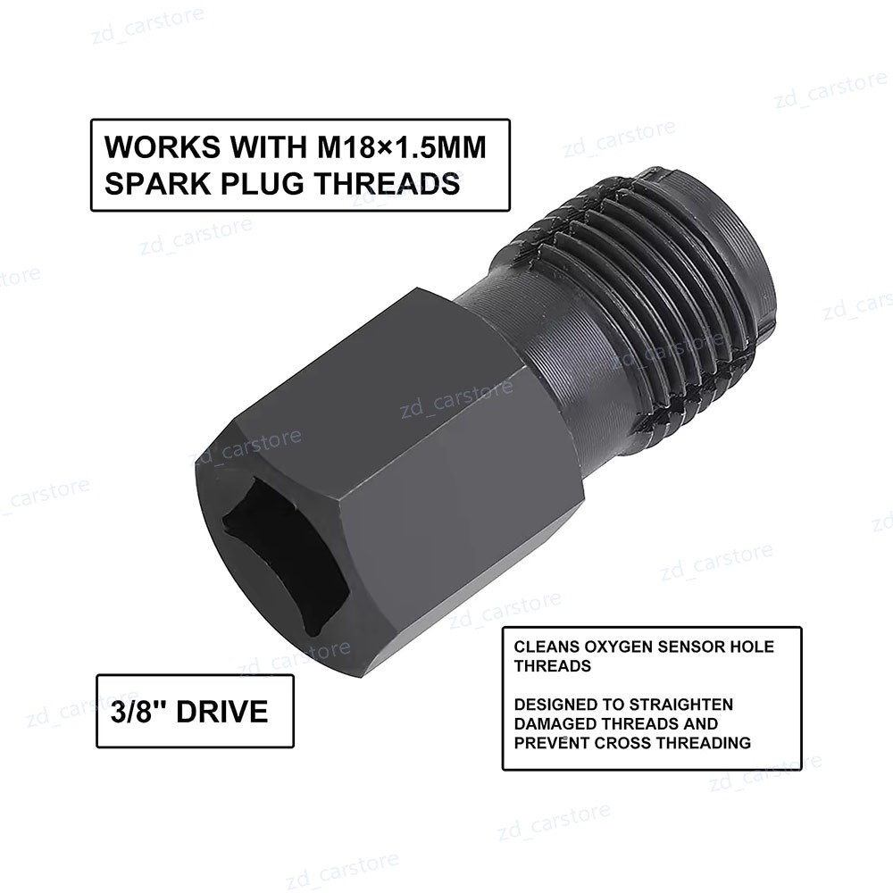 5Pcs Oxygen Sensor Socket Vacuum Wrench O2 M12 M18 Tool Renew Thread Chaser set