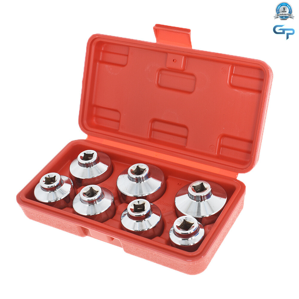 7PCS Oil Filter Socket Set Cup Socket Tool Set Cap Wrench 24 27 29 30 32 36 38mm