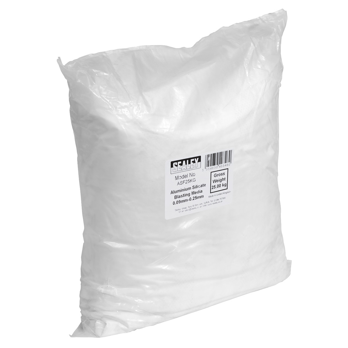 Sealey Aluminium Silicate Blasting Media 0.09mm-0.25mm General Purpose ASF25KG