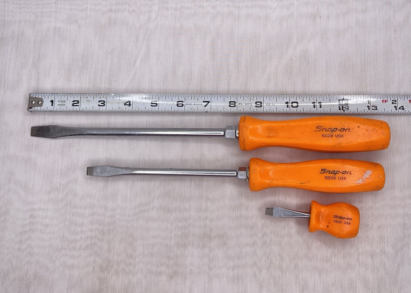 Snap-On SnapOn 3 Pc Slotted Screw Driver Lot, (2) Harley Davidson SDD8 SDD6 SDD1