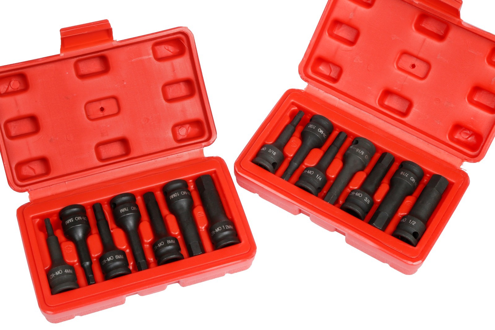 3/8″ Drive Impact Socket Hex Bits | 14pc SAE & Metric Set Long Air Allen Driver