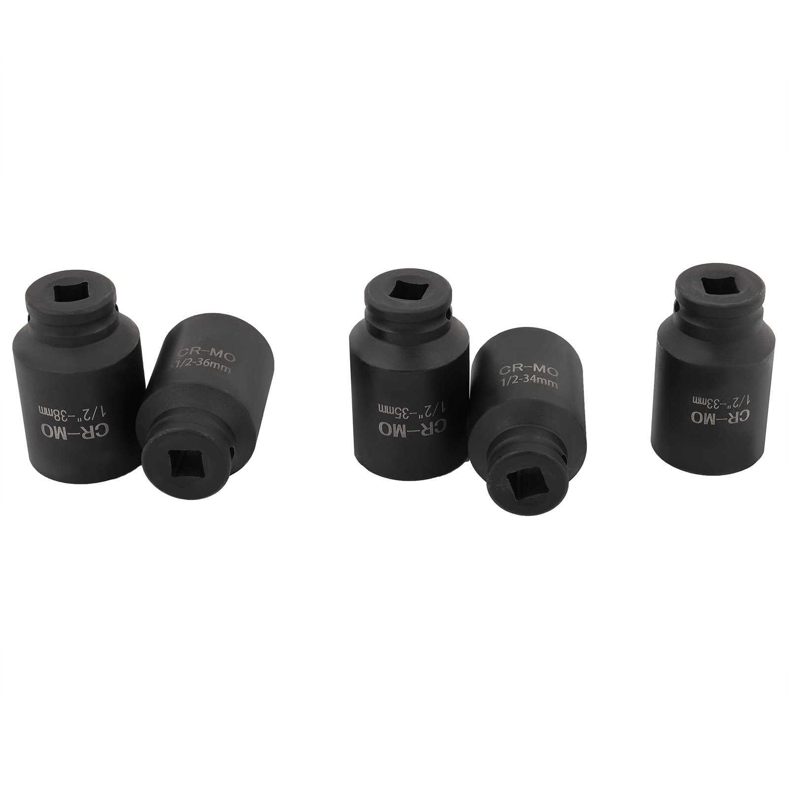 1/2″ Drive 5pc 6 Point Deep Axle Nut Socket Set for Wheel Hub Nuts 33-38mm