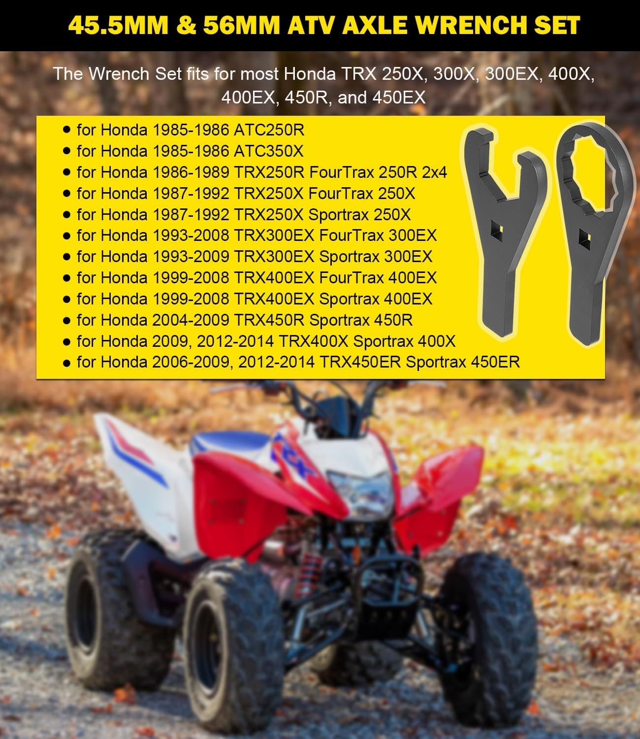 ATV Axle Wrench 45.5mm 56mm for Honda TRX 250X,300X,300EX,400X,400EX,450R,450EX