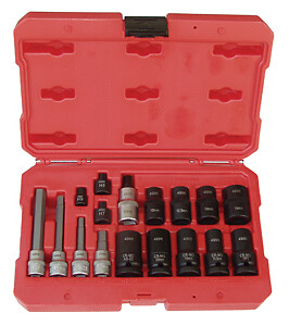 Lock Technology LTI 4996 17 Piece Foreign and Domestic Brake Caliper Socket Kit