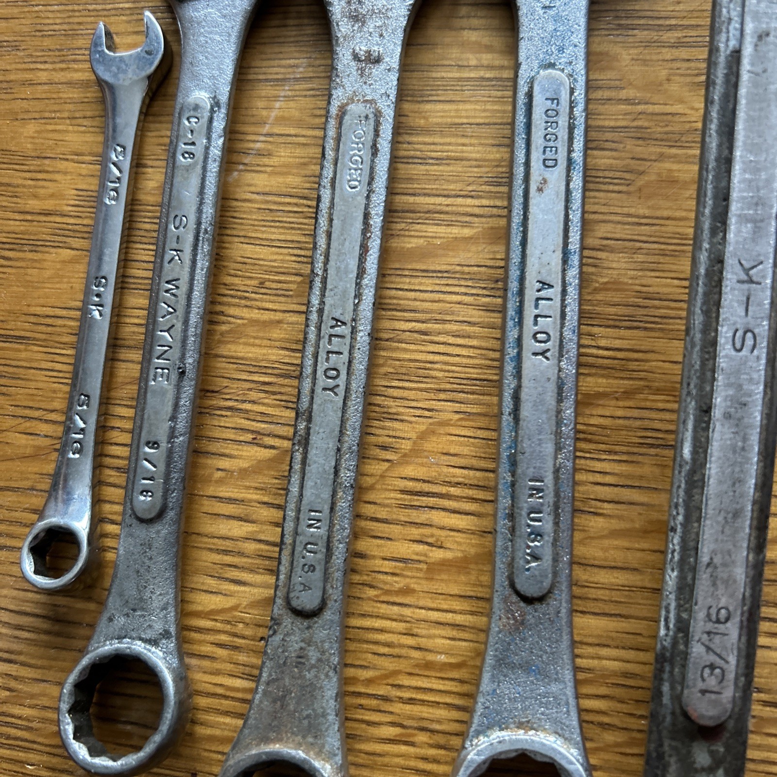Lot Of 10 Various Sizes , Vintage S-K Wayne & Craftsman Wrenches
