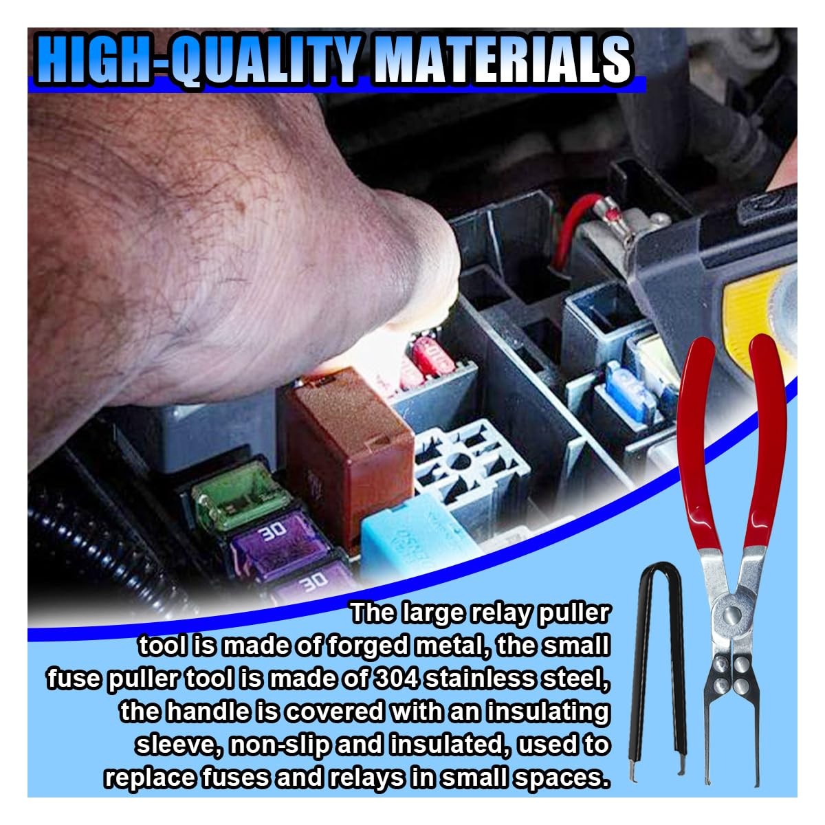 2PCS Automotive Fuse Removal Tool, Extraction 8.95×2.01 inch, Black