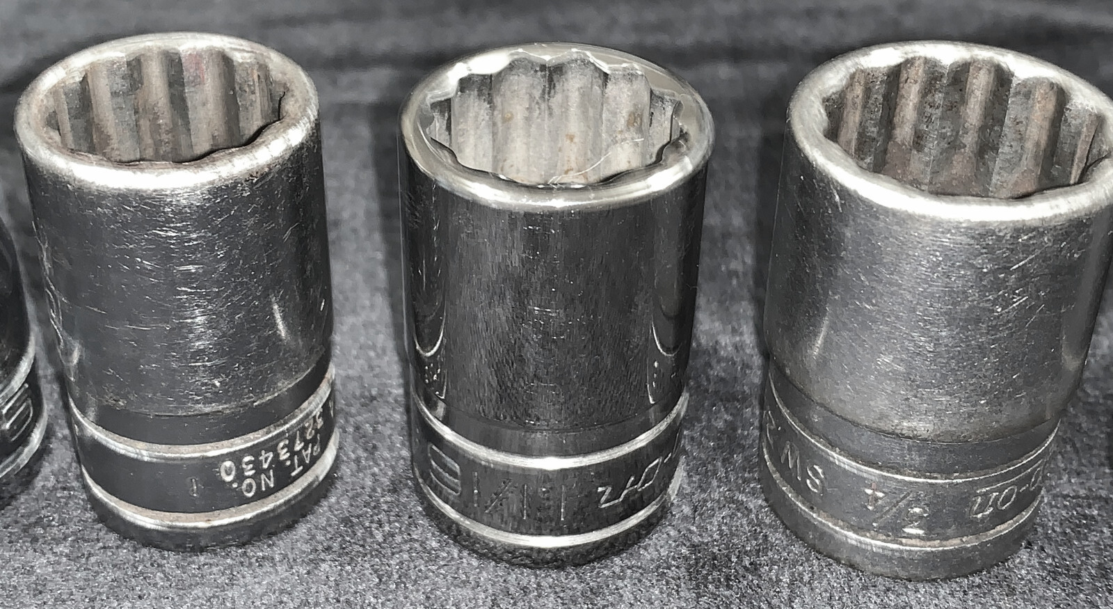 Snap On 1/2″ Dr 9pc Socket Set SAE 7/16″ to 15/16″ 12 Point Shallow SW141-SW301