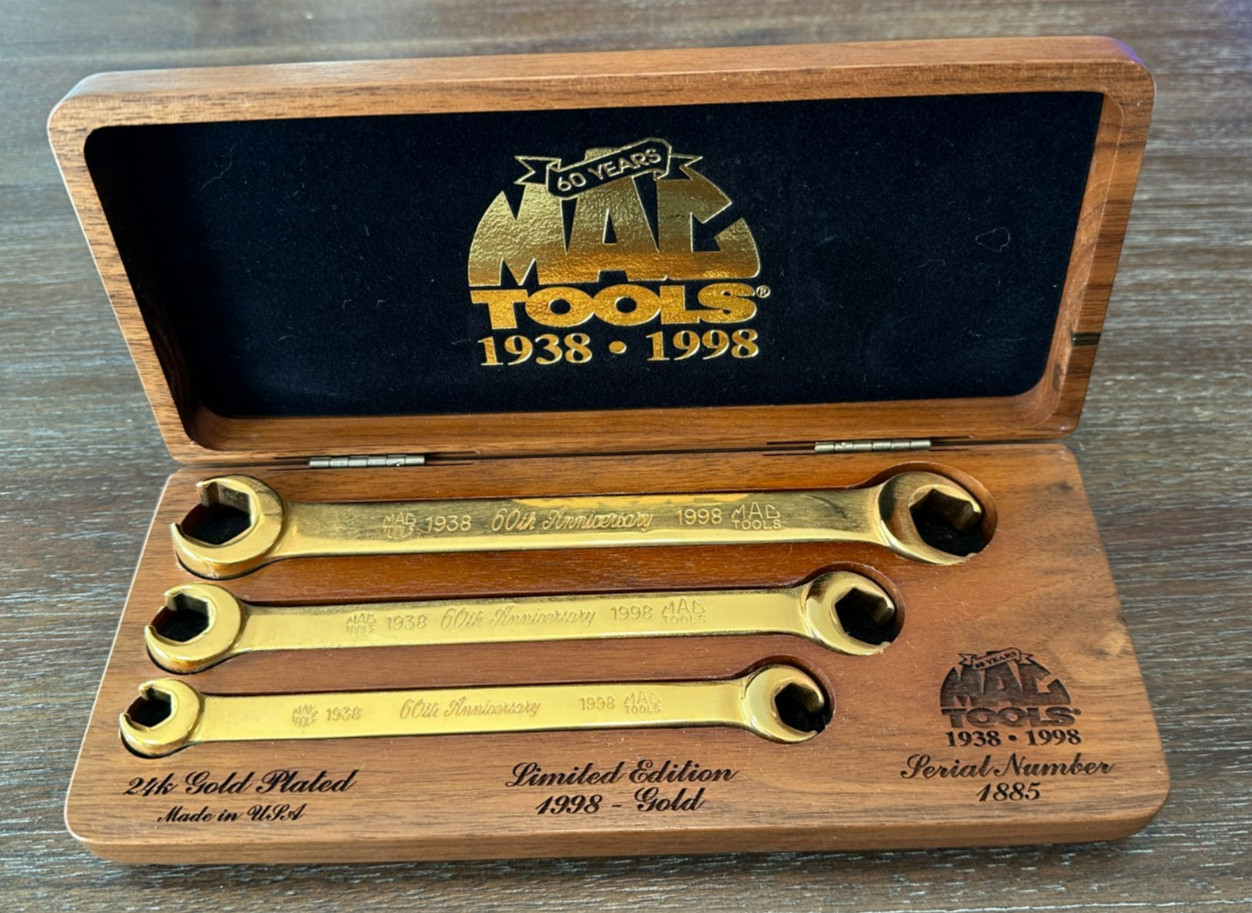 Mac Tools 1998 Limited Edition 24k Gold Plated Hexagonal Flare Nut Wrench Set