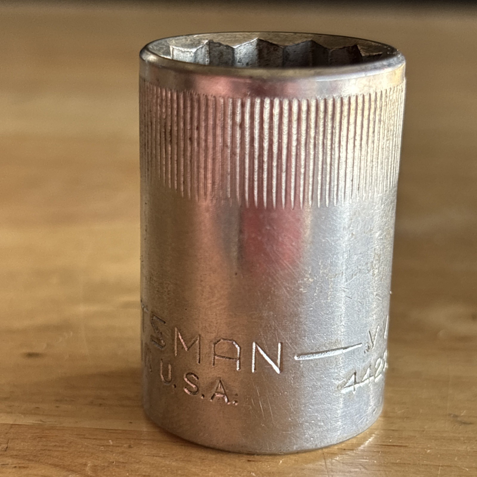 Craftsman 19mm Shallow Socket 1/2″ Drive 12 Point Top Knurl VV Series 44238 USA