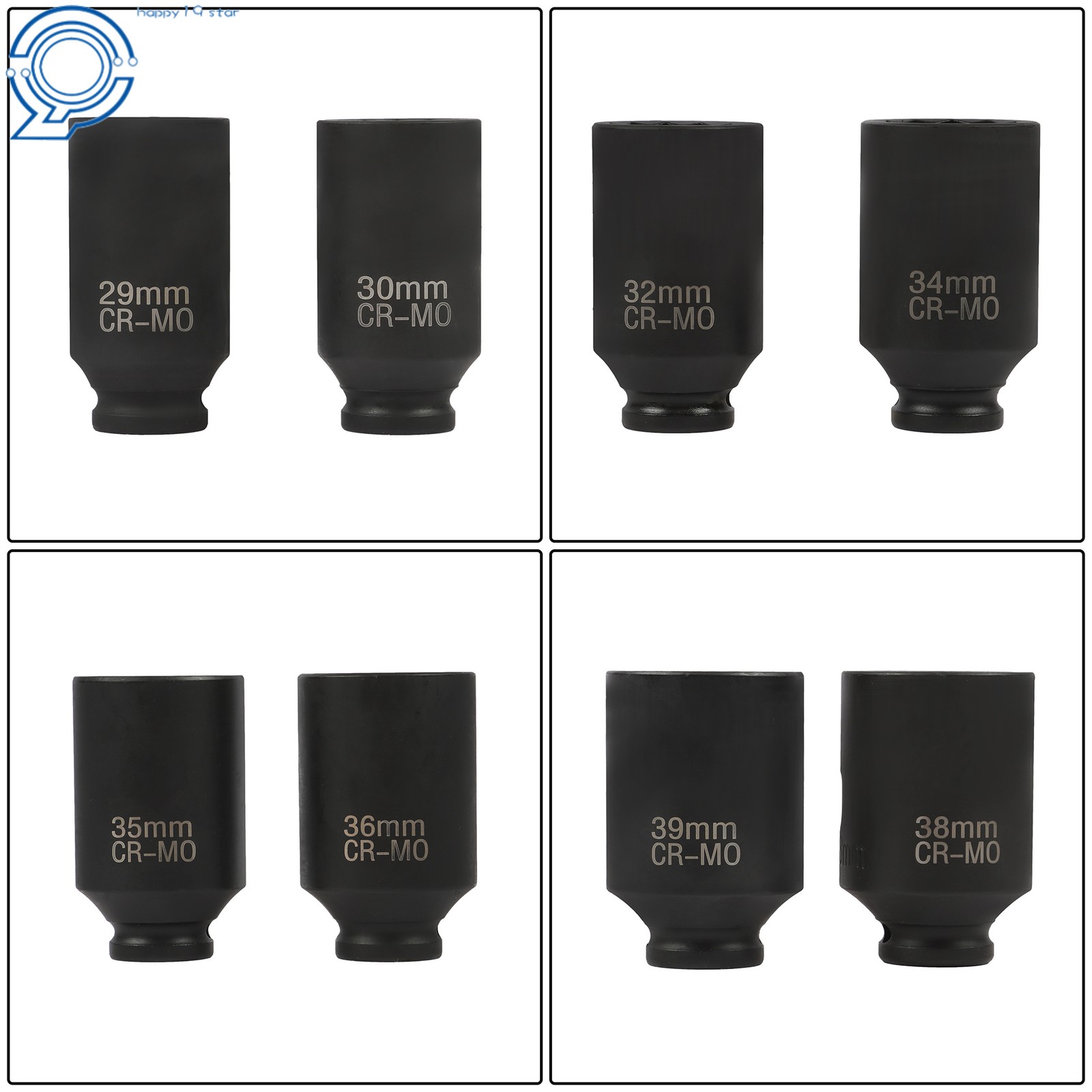 8PCS 1/2″ Impact Socket Set 12Point 1″ to 1-1/2″Drive Deep Spindle Axle Nut