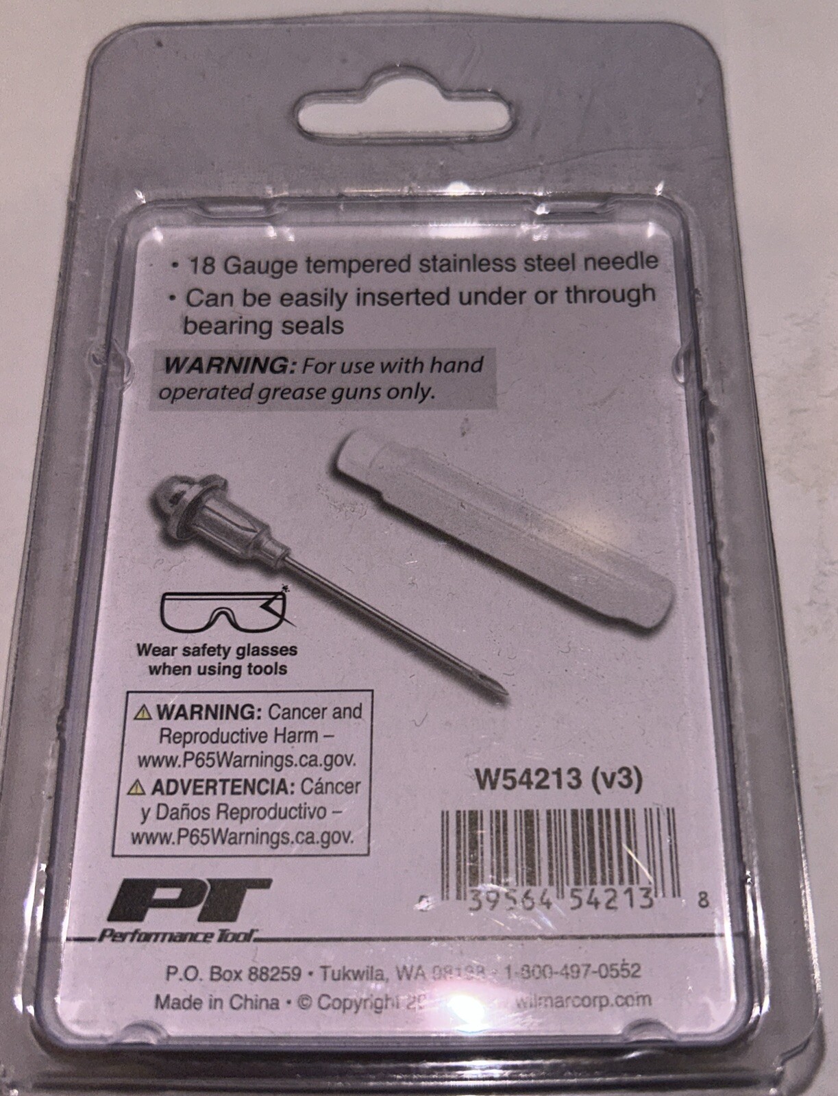 Grease Injection Needle, 18-Ga. Tempered Stainless Steel -W54213! Fast Shipping!