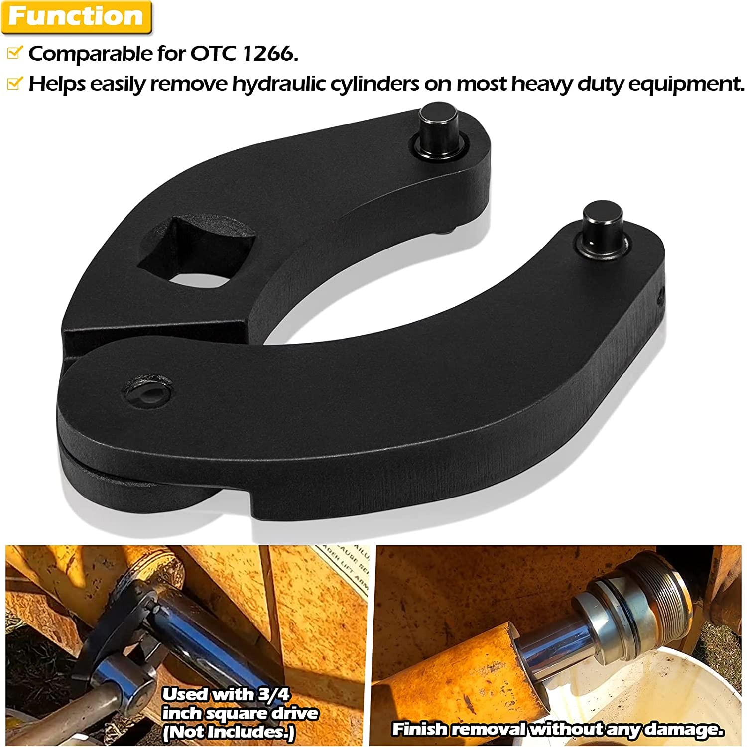 1266 7463 Gland Nut Wrench for Hydraulic Cylinders on Skid Steer Loaders 2pcs