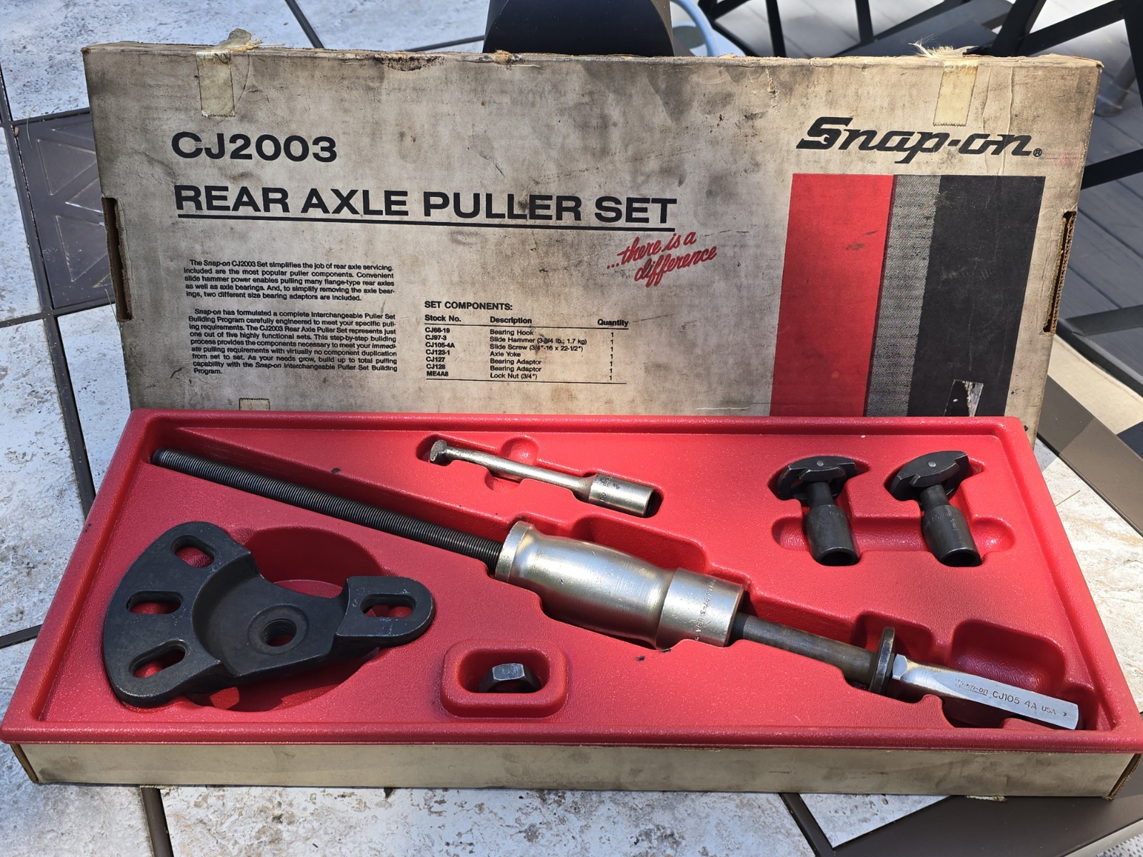 Snap On Tools 7 Piece REAR AXLE PULLER SET, Part# CJ2003
