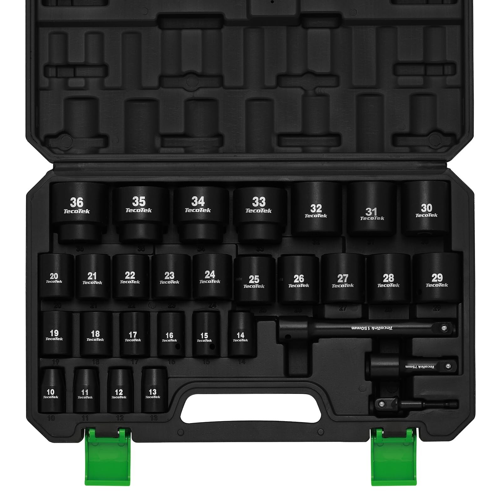 30 Pieces 1/2-Inch Drive Shallow Metric Impact Socket Set, Cr-Mo, 10mm to 36m…