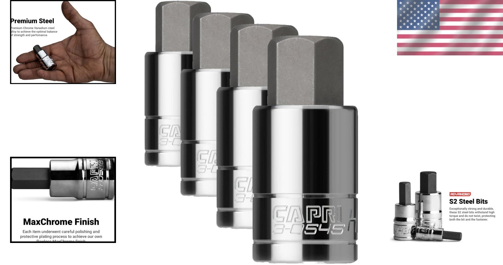 High-Quality 17mm Hex Bit Socket Set, 1/2″ Drive – Pack of 4