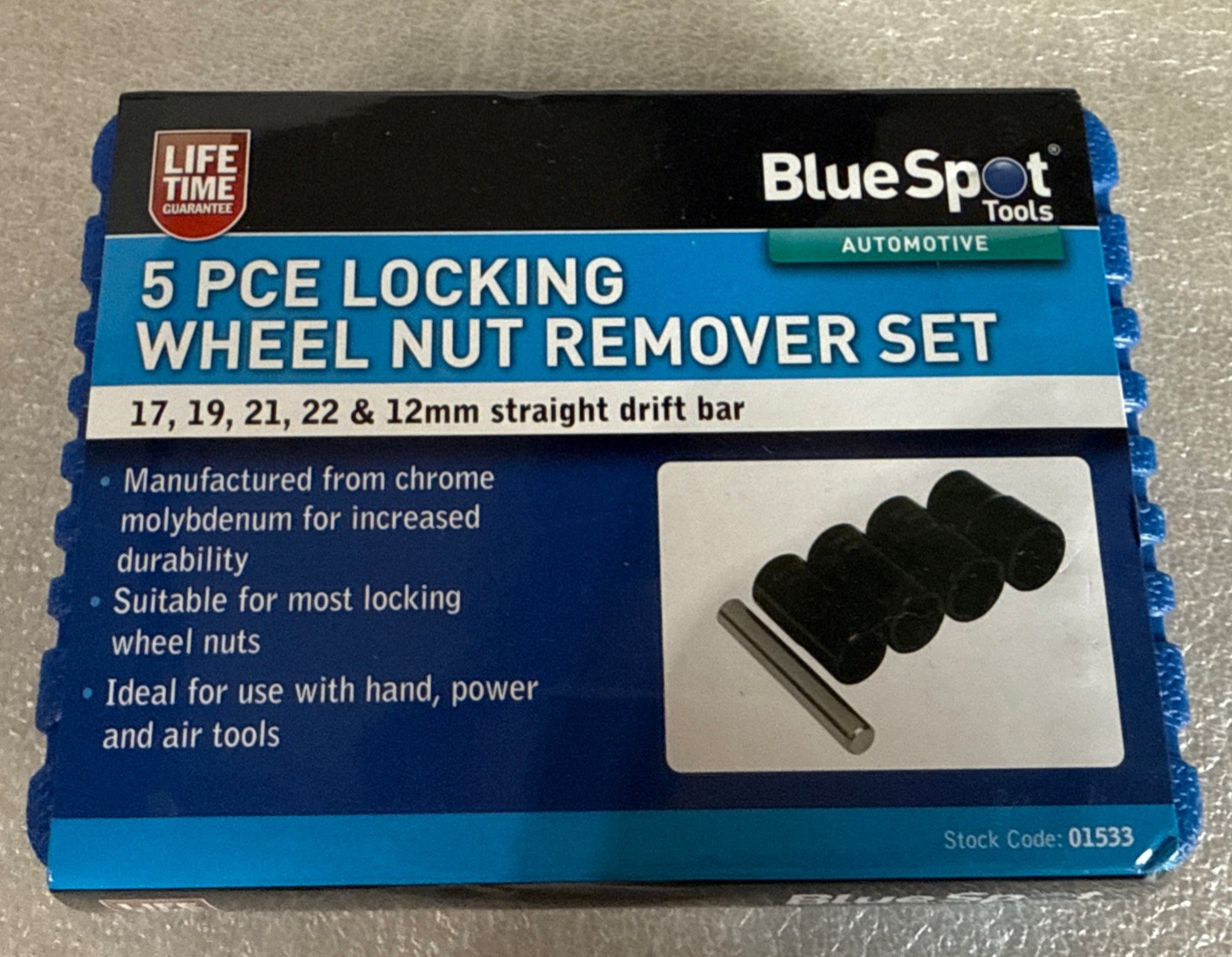 Blue Spot 01533 5 Piece Locking Wheel Nut Remover Set