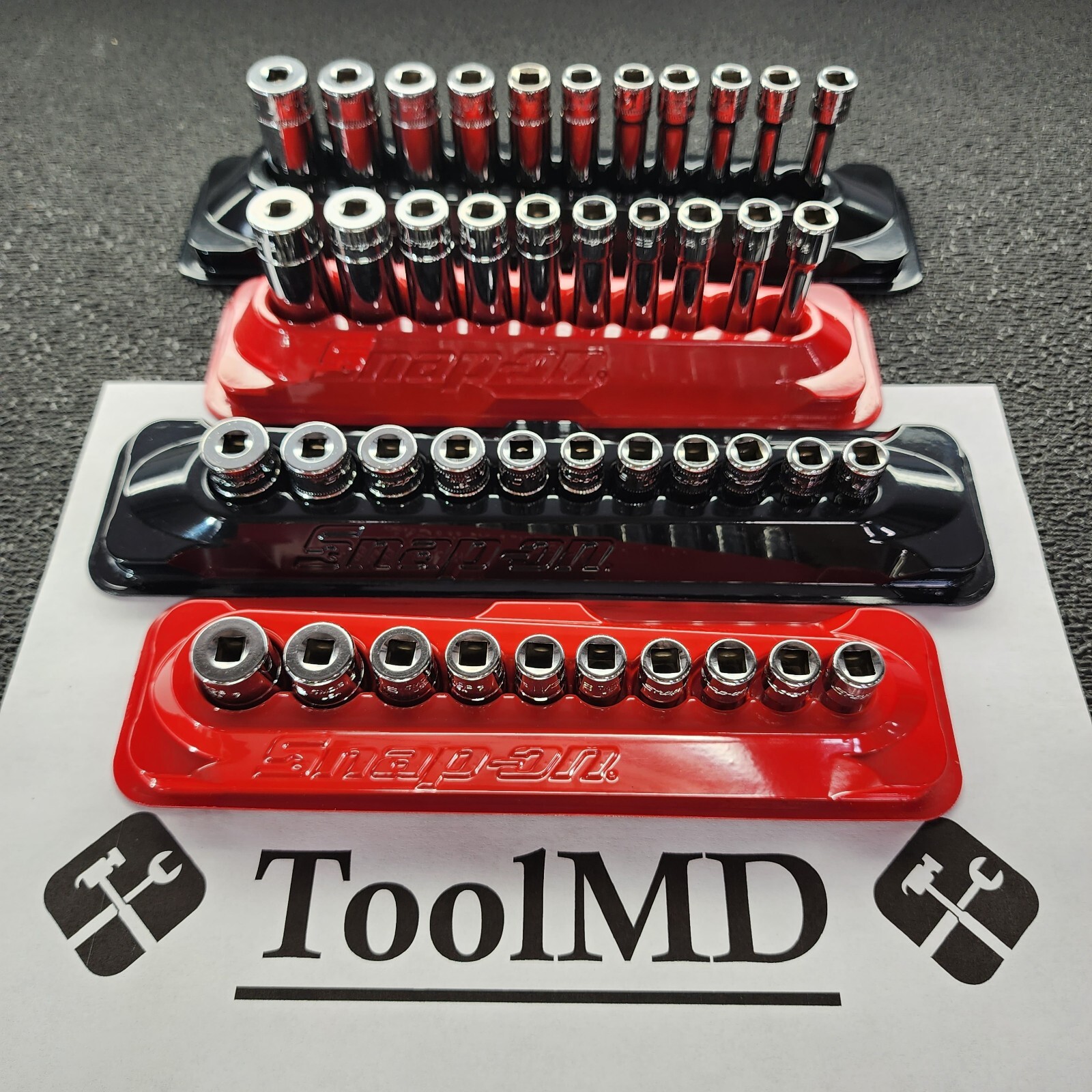 Snap-on Tools NEW 42pc 1/4″ Drive 12-POINT Metric & SAE Socket Set w/Mag Trays