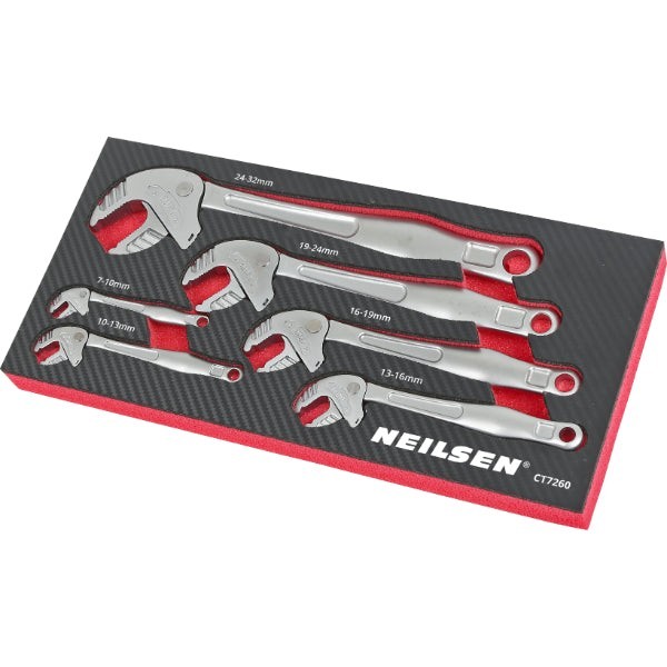 6pc Clamp Ratchet Wrench Set Self Adjusting CRMO Spanner Set 7-32mm Neilsen