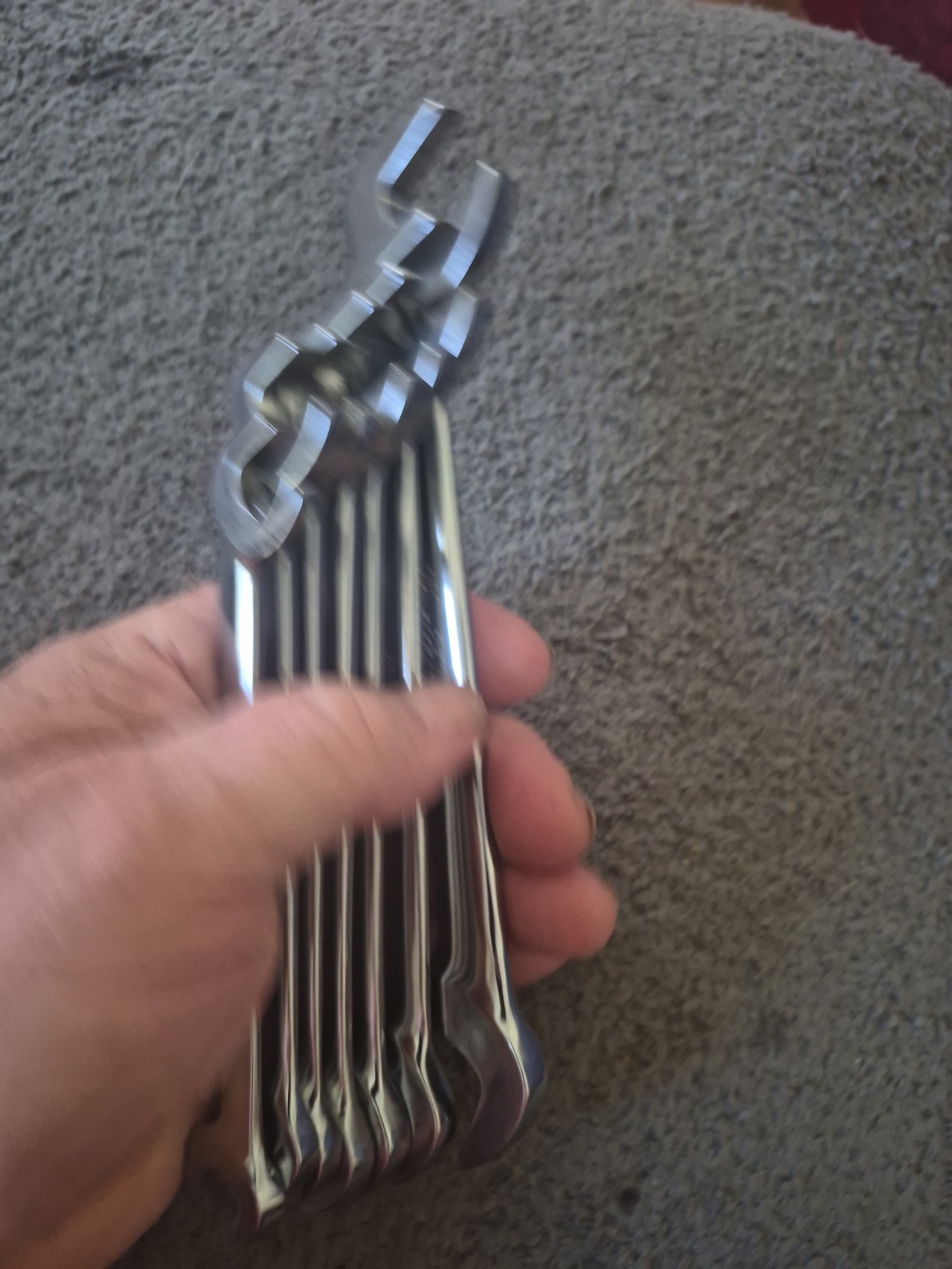 Snap-On 7pc Metric 30°/ 60° Four-Way Angle Open-End Wrench Set (10-15 and 17)(A)