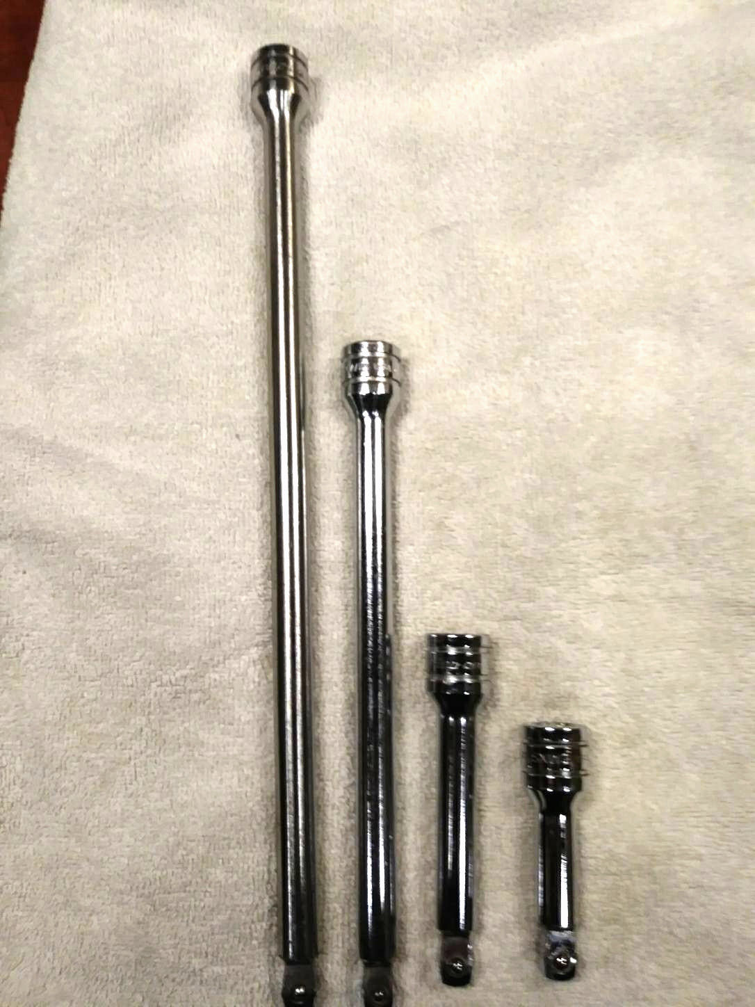 SNAP-ON 4 PC. 1/2 INCH WOBBLER EXTENSIONS EXCELLENT CONDITION 15″, 10″, 5″ and 3