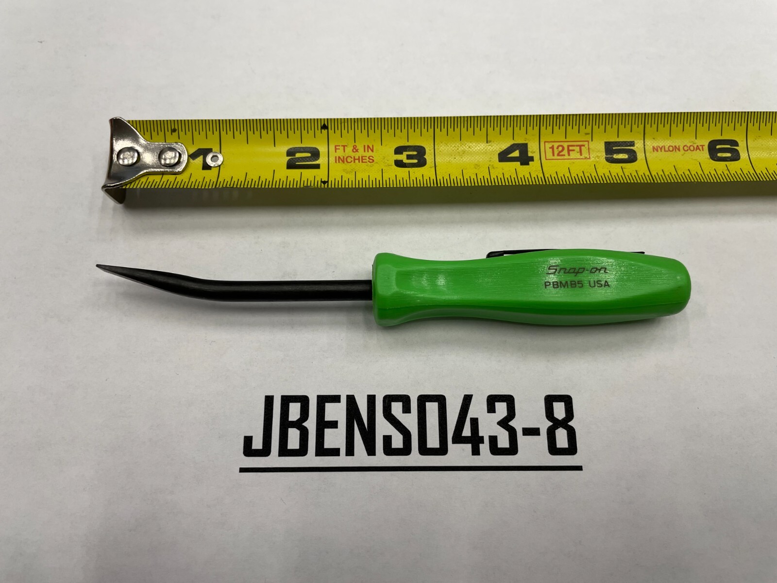 Snap-on Tools USA NEW GREEN 5″ Length Angle Tip Mini Pocket Prybar PBMB5G