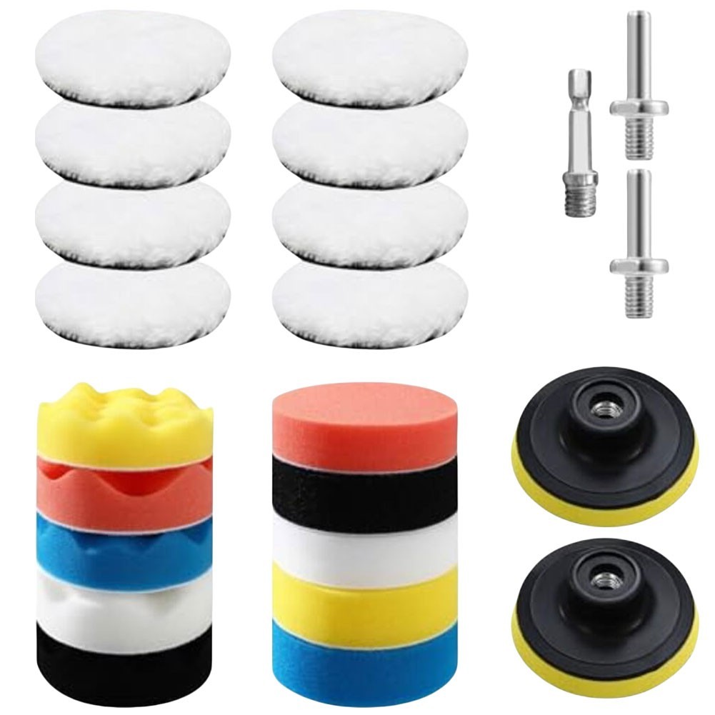 80mm Polishing Kit Wool Polishing Pads 23 Pieces Kit for m10 Drill Compatible