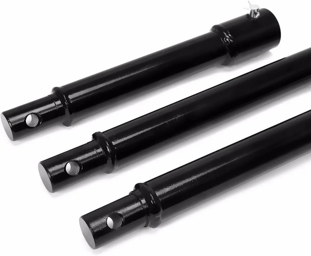 3 Piece Auger Extension Drill Bits 3/4 Inch Post Hole Digger Shaft Adapter Black