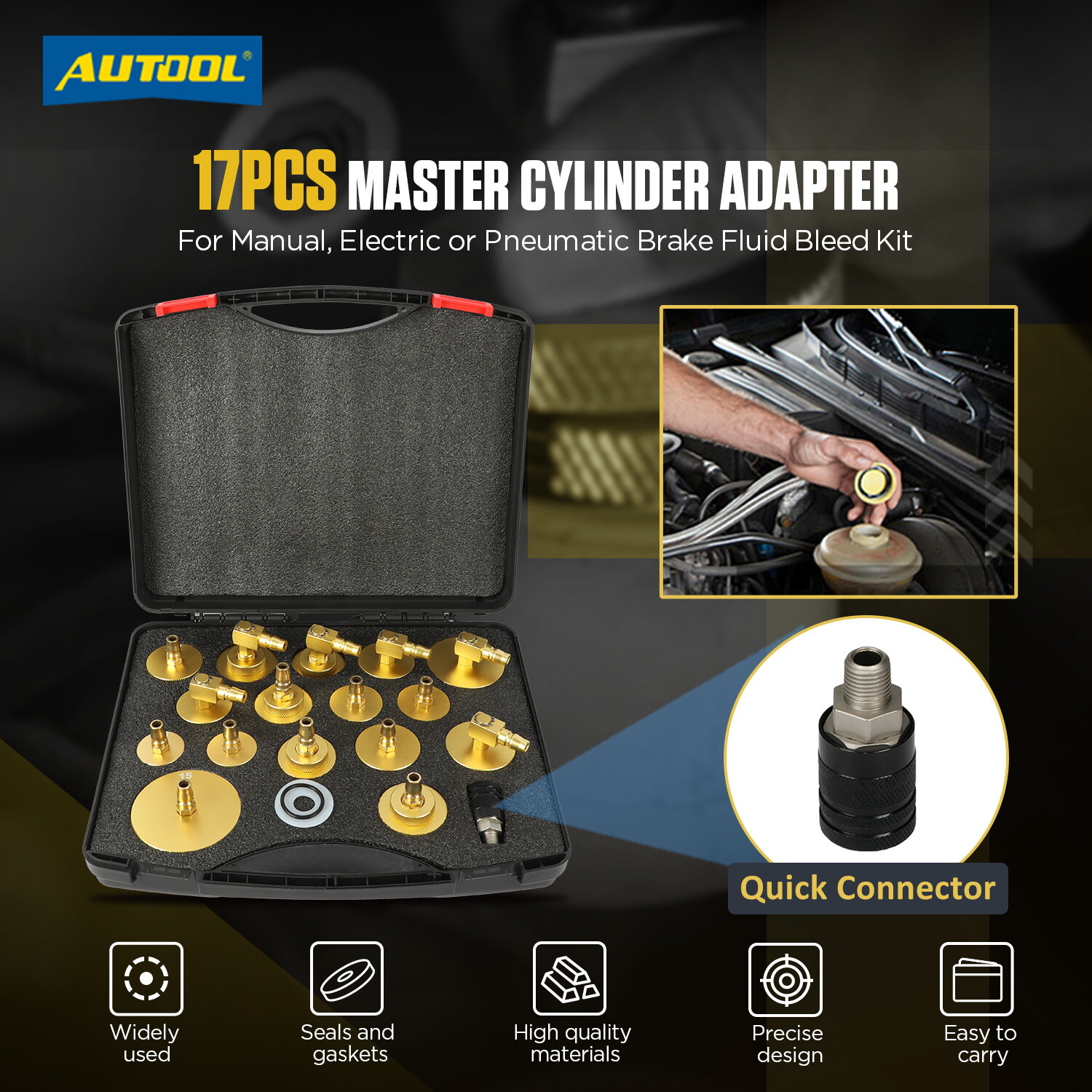 Brake Bleeder Kit Master Cylinder Adapters Set Brake Oil Fluid Bleeding Tools