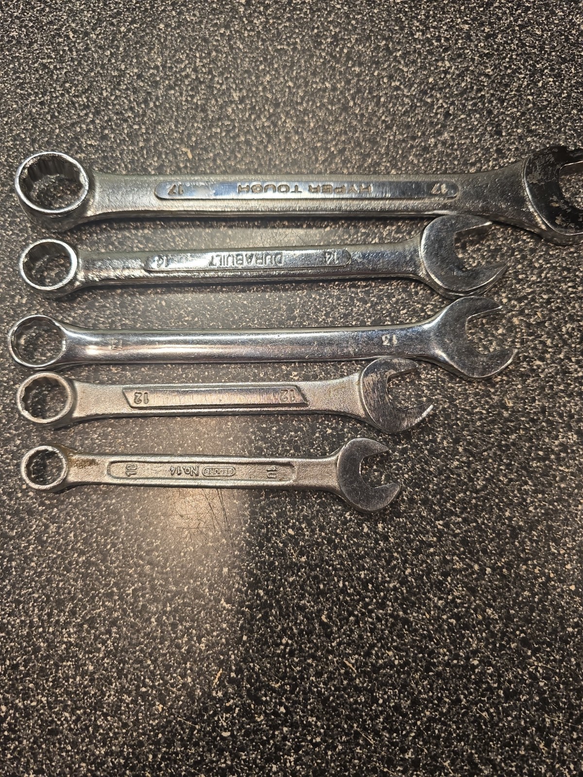 Metric Combination Wrench (12 Point) Lot of 5 ** 10, 12, 13, 14, And 17 Mm. New