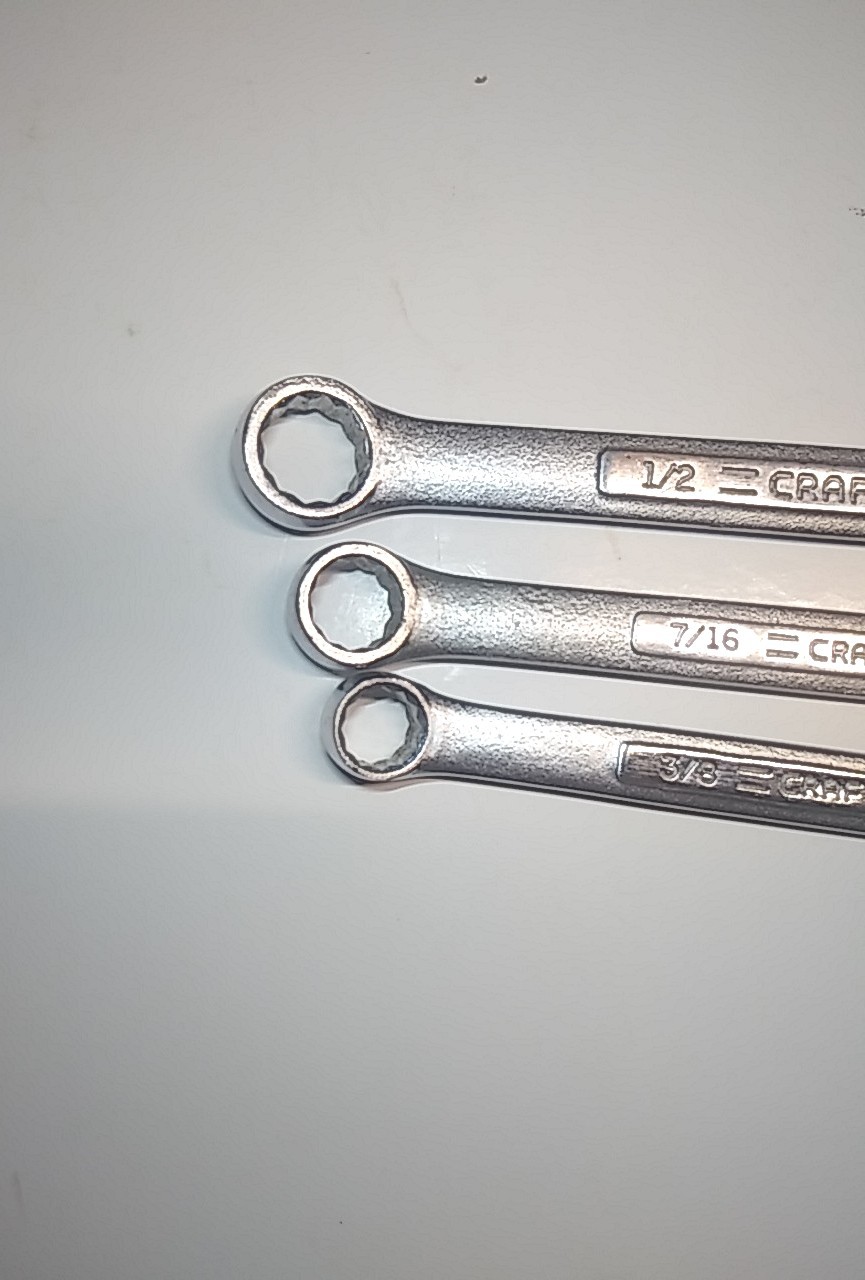 Craftsman-VV-Series 3pc SAE 12 Pnt Combination Wrench Set Made In USA