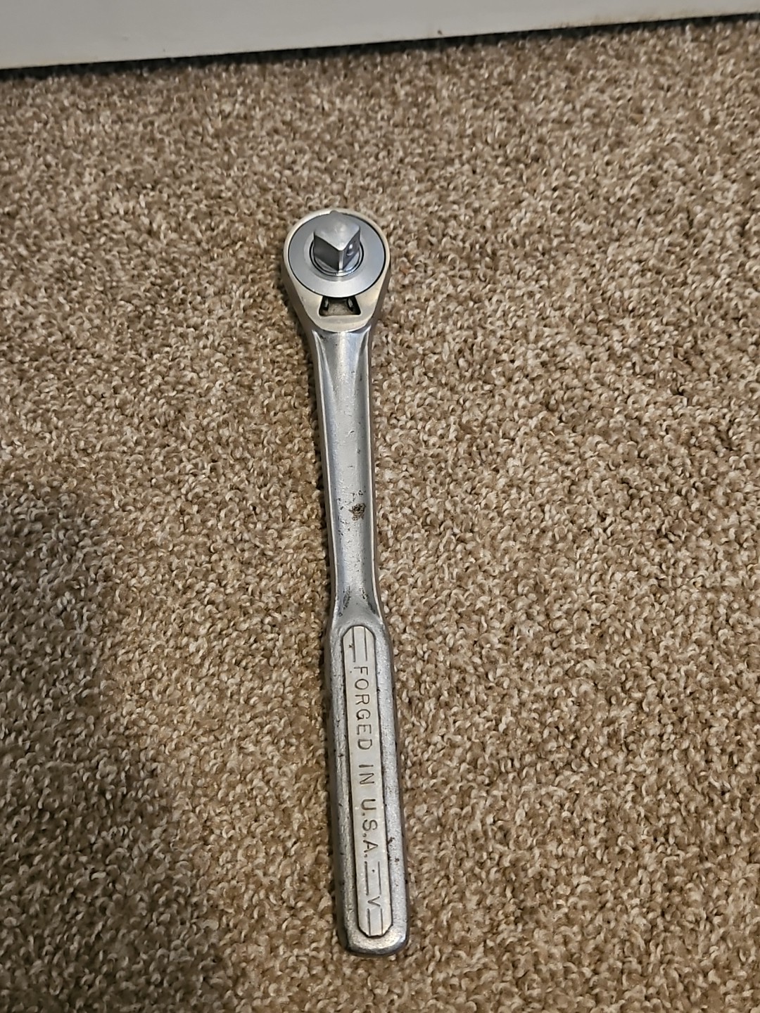 Craftsman USA 1/2″ Drive Flying V Oil Port Ratchet Forged Handle Pear Head Vtg A