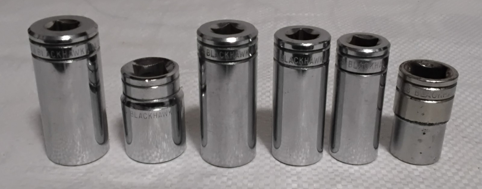 (6) Blackhawk 4-3/8″ Drive Deep 2-1/2″ Dr Standard 6 Point Socket Lot USA