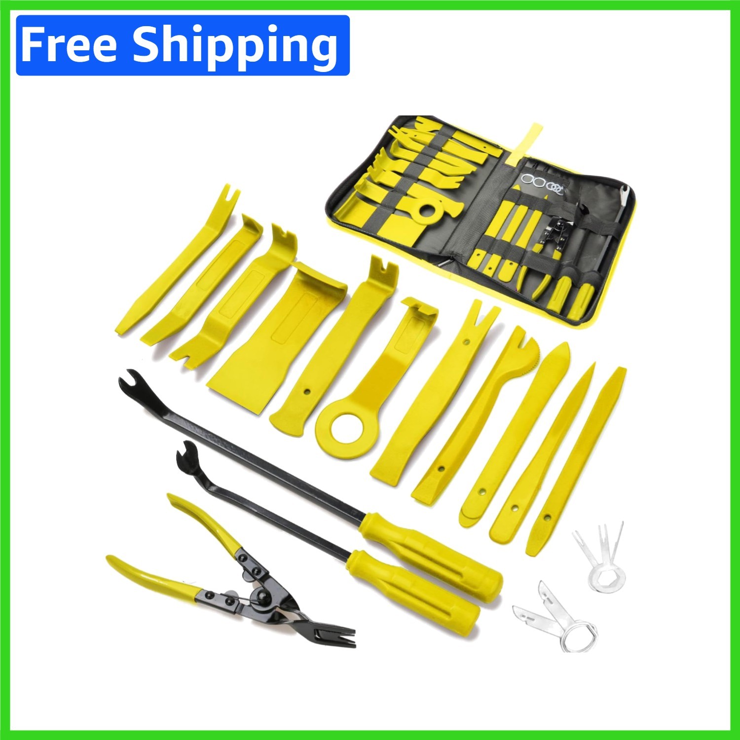 Comprehensive 19PCS Auto Trim Tool Set with Portable Storage Bag – Lightweight