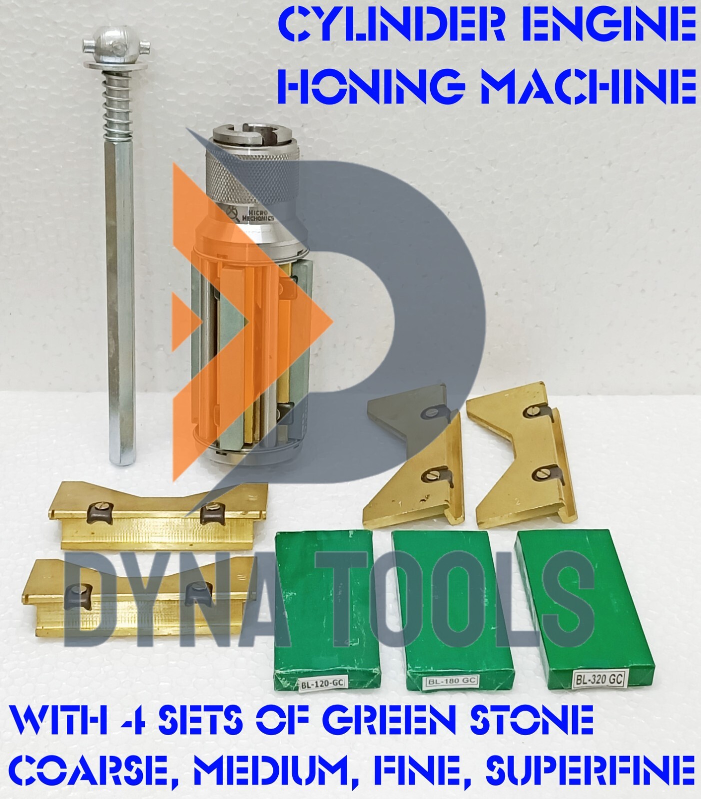 Cylinder Engine Hone Kit 3-1/2″ To 6-1/2″ Honing Machine + 4x Grit Green Stones