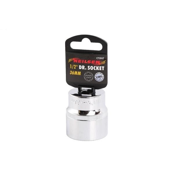 Neilsen 1/2″ Drive 36mm Socket Metric 6 Point (6PT) Chrome Vanadium (Cr-V)