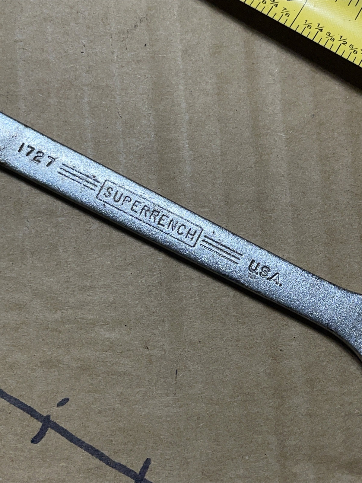Vintage Williams USA 1727 5/8 X 9/16 In SAE Open End Wrench Superrench