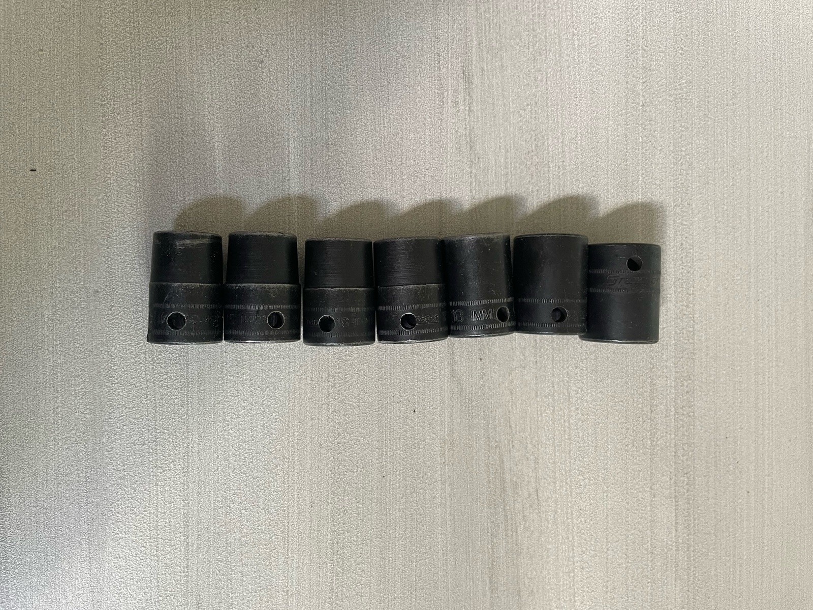 Lot Of 7 Snap On Impact Sockets IMM140 IMM150 IMM160 IMM170 IMM180 IMM190 IMM200