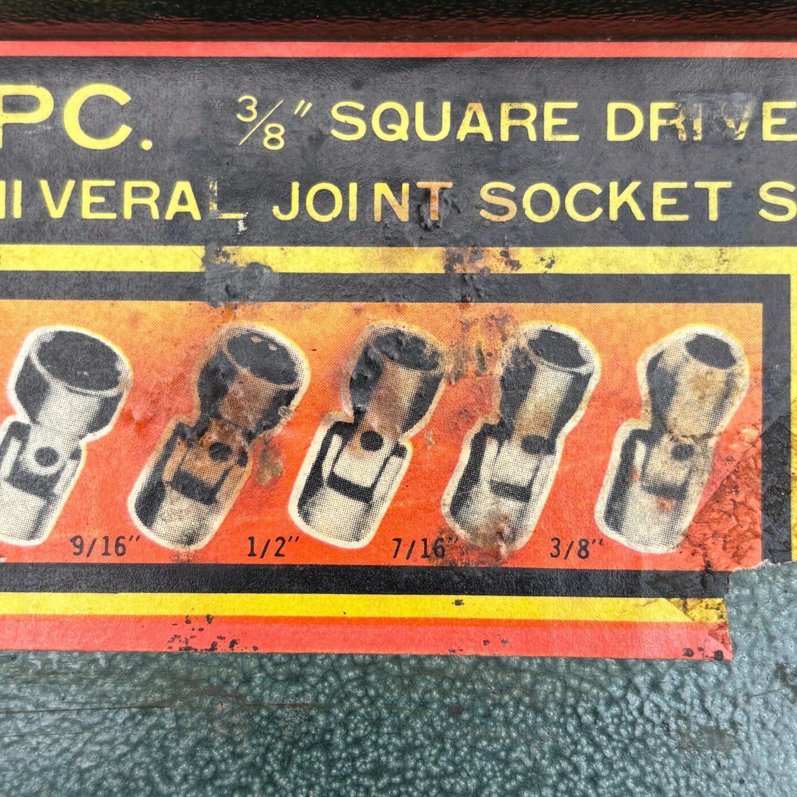 8 Pc. 3/8″ Square Drive Universal Joint Socket Set 7 Sockets & Case Triumph 1983