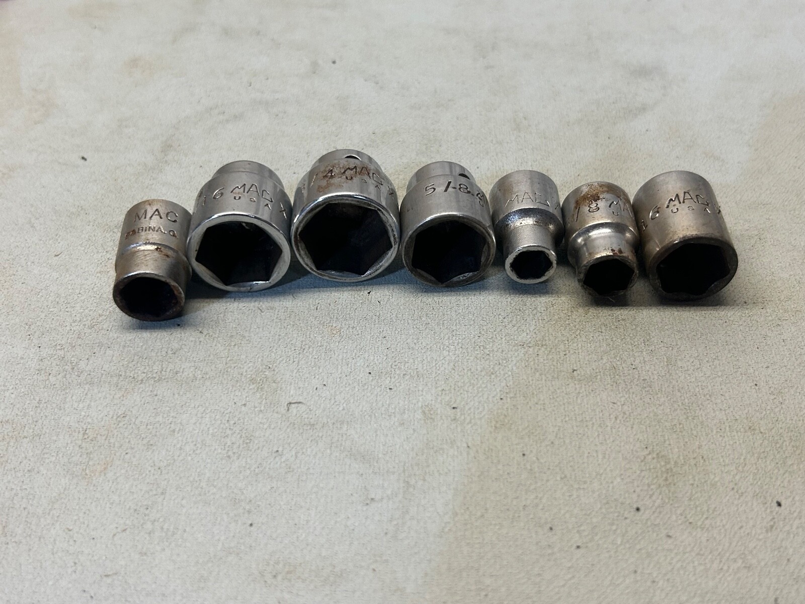 Mac Tools 6 Piece 3/8” Drive 6Pt Metric Shallow Socket Set 3/8 to 3/4 X series