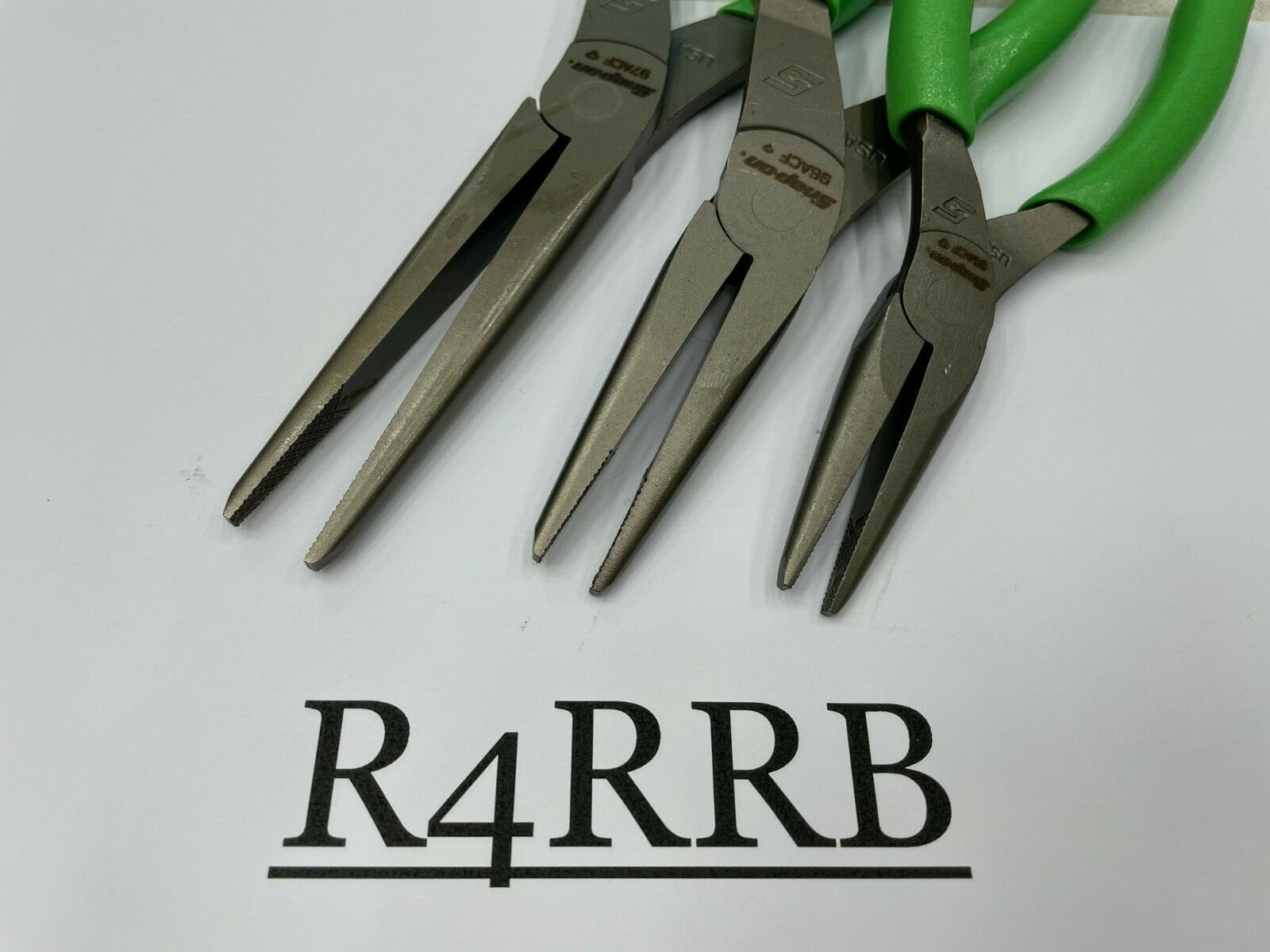 Snap-On Tools USA NEW 3 Piece GREEN Soft Grip Needle Nose Pliers Lot Set