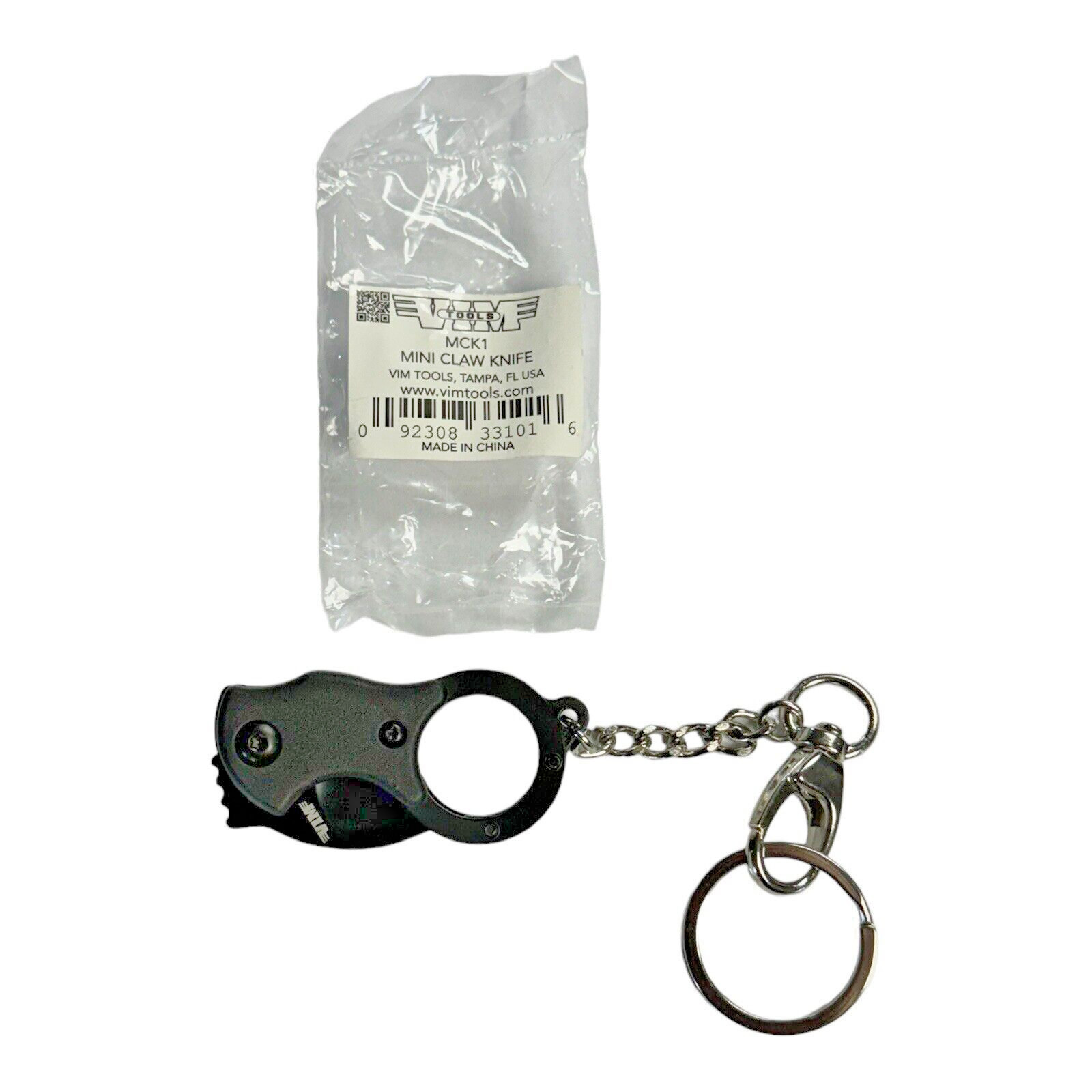 Vim Tools Mini Locking Claw Knife Manual Open Keychain w/ Pocket Clip #MCK1