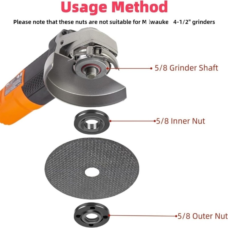 Metal Angle Grinder Nut And Wrench Set For Automotive And Motorcycle Tool