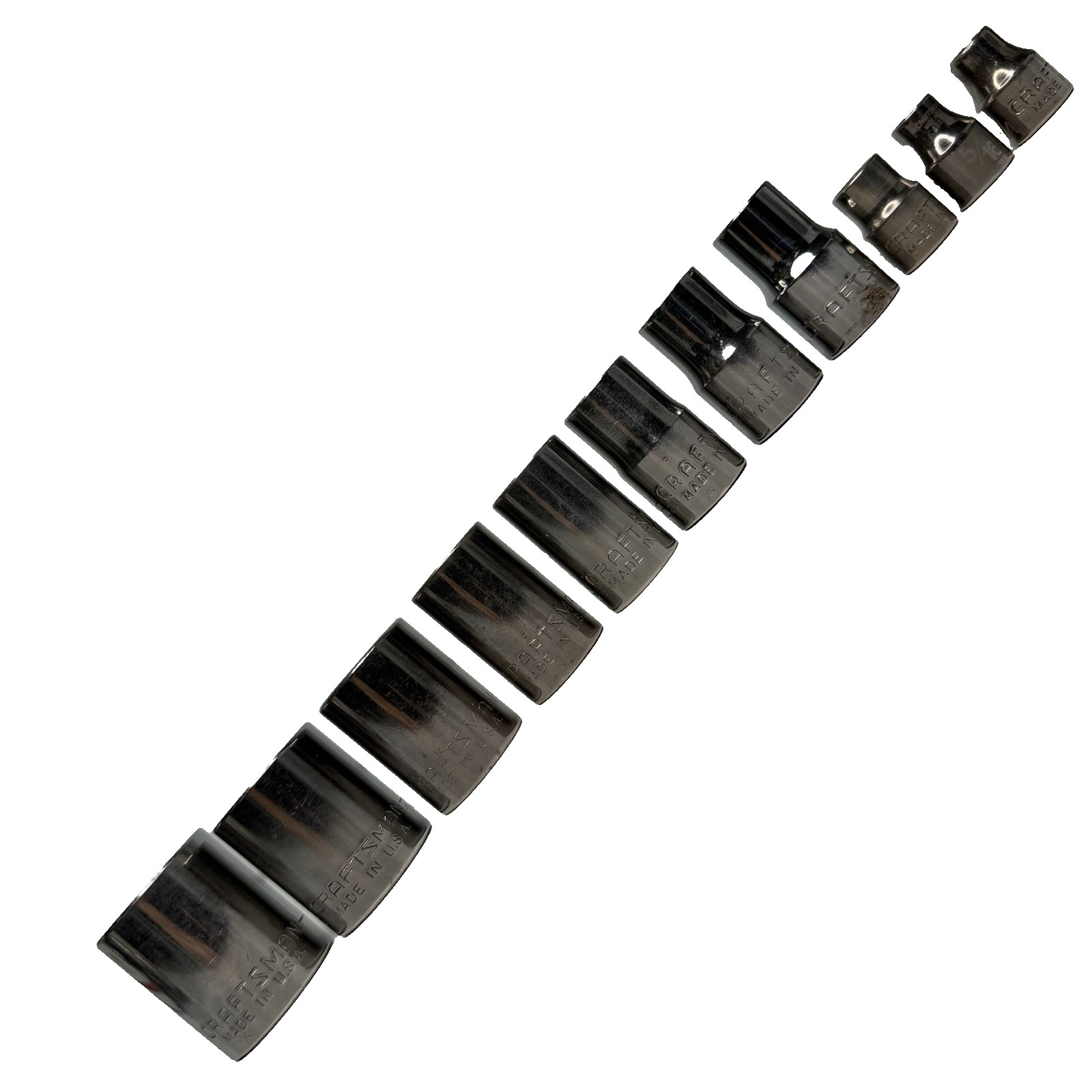 Craftsman Socket Set 11 Pc 1/2″ and 3/8″ Drive SAE 6 Point, 1″ – 1/4″ USA