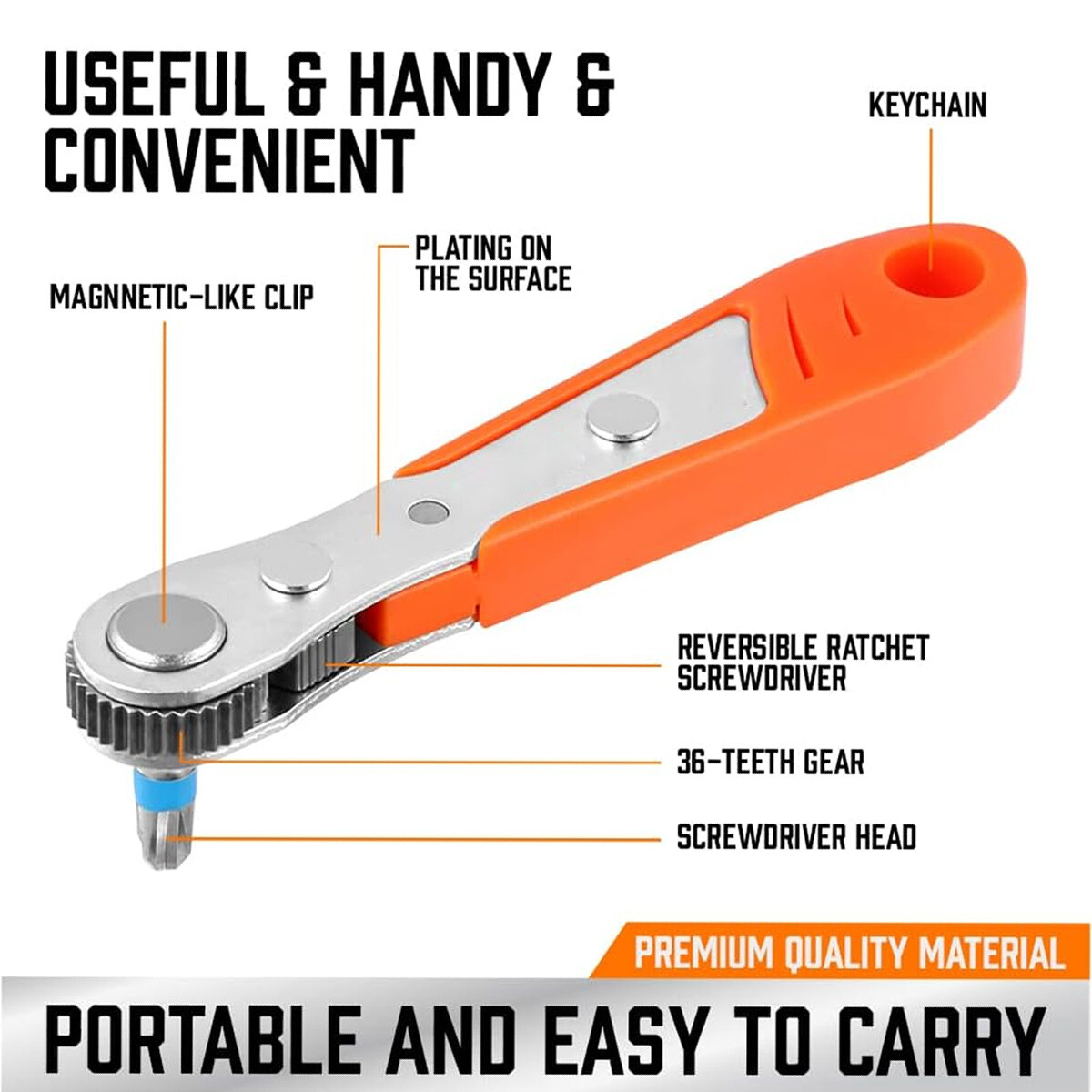 Ratcheting Right Angle Screwdriver Hex Drive 90 Degree Offset with 10pc Bits Set