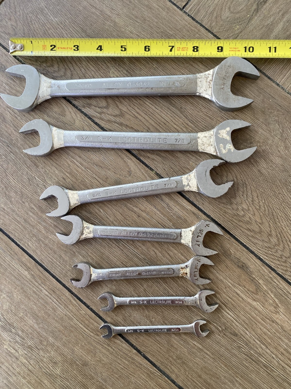 Vintage S-K Tools Lectrolite 7pc SAE Wrench Set USA +FAST SHIPPING!